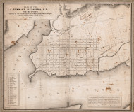 Alexandria 1845 - Index to points of interest and text - Old Map Reprint - Virginia Cities