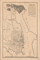 Alexandria 1900 - Showing Connections with Washington - Old Map Reprint - Virginia Cities