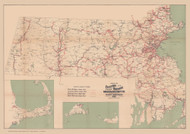 Massachusetts 1902 Electric Railways - Old State Map Reprint
