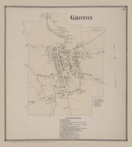 Groton Village 37, New York 1866 - Old Town Map Reprint - Tompkins Co. Atlas