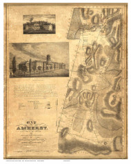 Amherst 1833 - Old Map Reprint Hampshire County - Massachusetts Cities Other