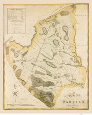 Danvers 1832 - Old Map  Essex County - Massachusetts Cities Other