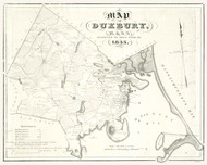 Duxbury 1833 - Old Map  Plymouth County - Massachusetts Cities Other