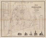 Foxborough 1850 - Old Map  Norfolk County - Massachusetts Cities Other