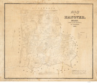 Hanover 1849 - Old Map  Plymouth County - Massachusetts Cities Other