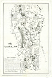 Lancaster 1851 - Old Map  Worcester County - Massachusetts Cities Other