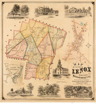 Lenox 1854 - Old Map  Berkshire County - Massachusetts Cities Other