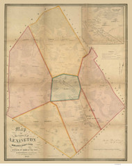 Lexington 1853 - Old Map  Middlesex County - Massachusetts Cities Other