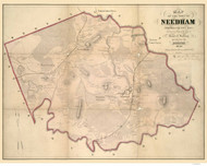 Needham 1856 - Old Map  Norfolk County - Massachusetts Cities Other