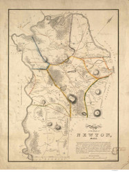 Newton 1831 - Old Map  Middlesex County - Massachusetts Cities Other