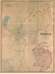Plymouth 1874 - Old Map  Plymouth County - Massachusetts Cities Other