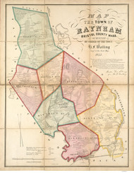 Raynham 1855 - Old Map  Bristol County - Massachusetts Cities Other