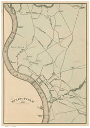 Springfield 1827 - Old Map Reprint Hampden County - Massachusetts Cities Other