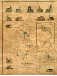 Taunton 1836 - Old Map  Bristol County - Massachusetts Cities Other