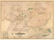 Watertown 1874 - Old Map  Middlesex County - Massachusetts Cities Other