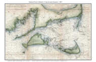Martha's Vineyard & Nantucket Custom 1857 USCGS (Seacoast - Nantucket Shoals) - Old Map Custom Print