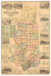 Coos County New Hampshire 1861 - County Wall Map  - Old Map Reprint