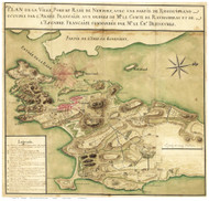 Newport 1780 Rochambeau - Old Map Reprint - Rhode Island Cities