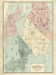 Newport 1870 Ward - Old Map Reprint - Rhode Island Cities