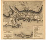 Newport 1777 Blaskowitz - Old Map Reprint - Rhode Island Cities