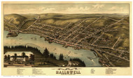 Hallowell, Maine 1878 Bird's Eye View