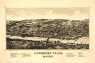 Livermore Falls LC, Maine 1889 Bird's Eye View