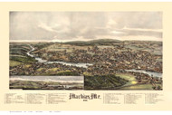 Machias, Maine 1896 Bird's Eye View