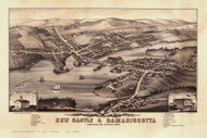 New Castle/Damariscotta, Maine 1878 Bird's Eye View