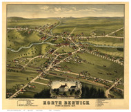 North Berwick, Maine 1877 Bird's Eye View