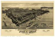 Peaks Island, Maine 1886 Bird's Eye View