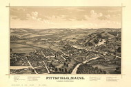 Pittsfield LC, Maine 1889 Bird's Eye View