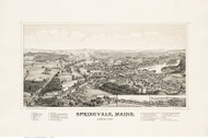 Springvale, Maine 1888 Bird's Eye View