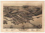 Wiscasset LC, Maine 1878 Bird's Eye View
