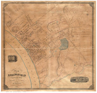 Springfield 1851 - Old Map Reprint Hampden County - Massachusetts Cities Other