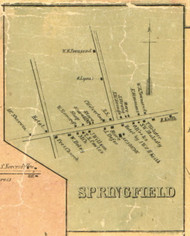 Springfield Village - Springfield Township, Pennsylvania 1855 Old Town Map Custom Print - Erie Co.