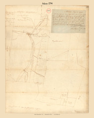 Adams, Massachusetts 1794 Old Town Map Reprint - Roads Place Names  Massachusetts Archives