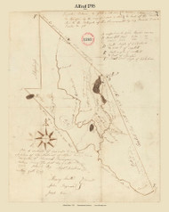 Alfred, Maine 1795 Old Town Map Reprint - Roads Place Names  Massachusetts Archives