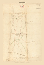 Amherst, Massachusetts 1794 Old Town Map Reprint - Roads Place Names  Massachusetts Archives