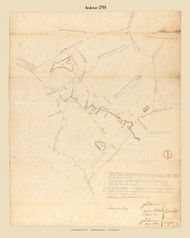 Andover, Massachusetts 1795 Old Town Map Reprint - Roads Place Names  Massachusetts Archives