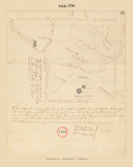Ashby, Massachusetts 1794 Old Town Map Reprint - Roads Place Names  Massachusetts Archives