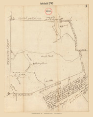 Ashfield, Massachusetts 1795 Old Town Map Reprint - Roads Place Names  Massachusetts Archives