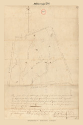 Attleborough, Massachusetts 1795 Old Town Map Reprint - Roads Place Names  Massachusetts Archives