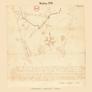 Boylston, Massachusetts 1795 Old Town Map Reprint - Roads Place Names  Massachusetts Archives