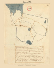 Braintree, Massachusetts 1795 Old Town Map Reprint - Roads Place Names  Massachusetts Archives