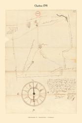 Charlton, Massachusetts 1795 Old Town Map Reprint - Roads Place Names  Massachusetts Archives