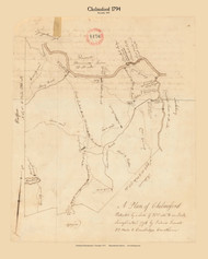 Chelmsford, November, Massachusetts 1794 Old Town Map Reprint - Roads Place Names  Massachusetts Archives