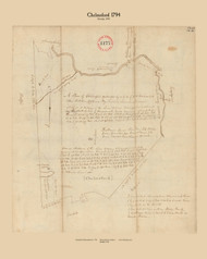 Chelmsford, October, Massachusetts 1794 Old Town Map Reprint - Roads Place Names  Massachusetts Archives