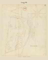 Cornish, Maine 1795 Old Town Map Reprint - Roads Place Names  Massachusetts Archives
