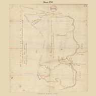 Dracut, Massachusetts 1794 Old Town Map Reprint - Roads Place Names  Massachusetts Archives