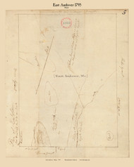 East Andover, Maine 1795 Old Town Map Reprint - Roads Place Names  Massachusetts Archives